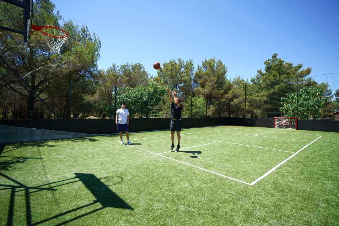 Sports court and activity area in the camp